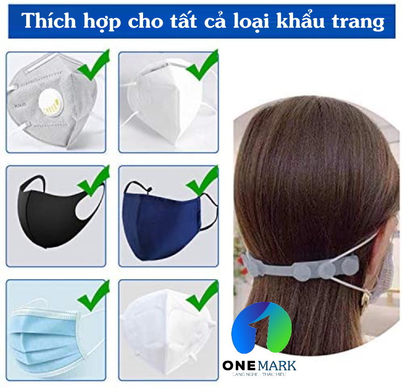 COMBO PHỤ KIỆN SILICONE TAI GIẢ ĐEO KHẨU TRANG Y TẾ CHỐNG ĐAU TAI