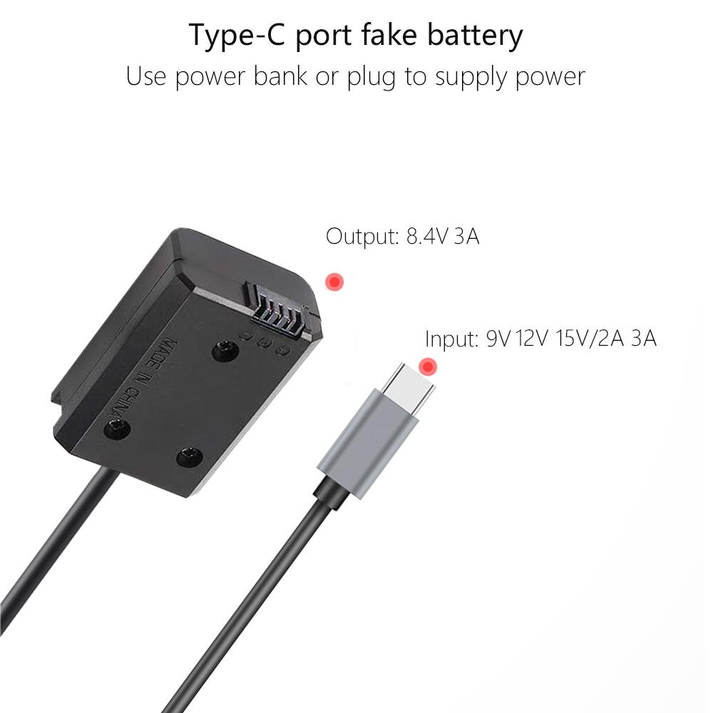USB-C NP-FW50 Giả Pin PowerAdapter AC-PW20 cho Sony Alpha A6400 ILCE-6400 6500 6300 6000 5100 5000 3000 Camera