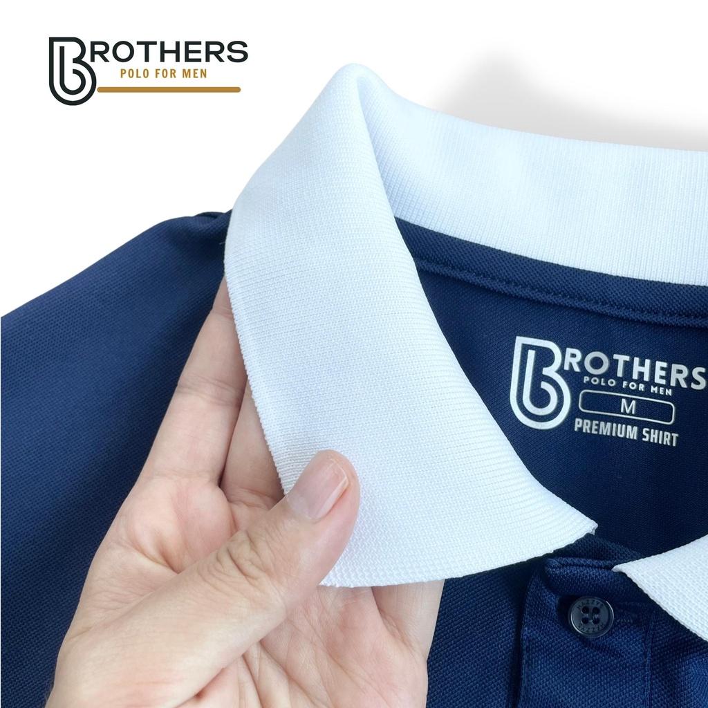 Áo thun POLO nam phối ngang BLUCO cổ trụ bẻ, vải cá sấu cotton xịn cao cấp, chuẩn phom, trẻ trung - BROTHERS