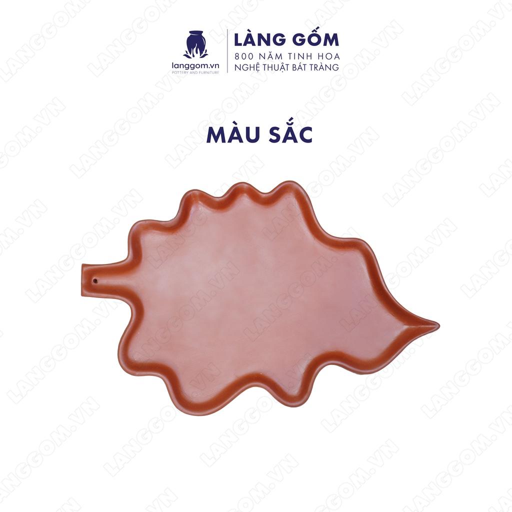 Khay lá nhỏ đất nung - Gốm sứ Bát Tràng - langgom.vn