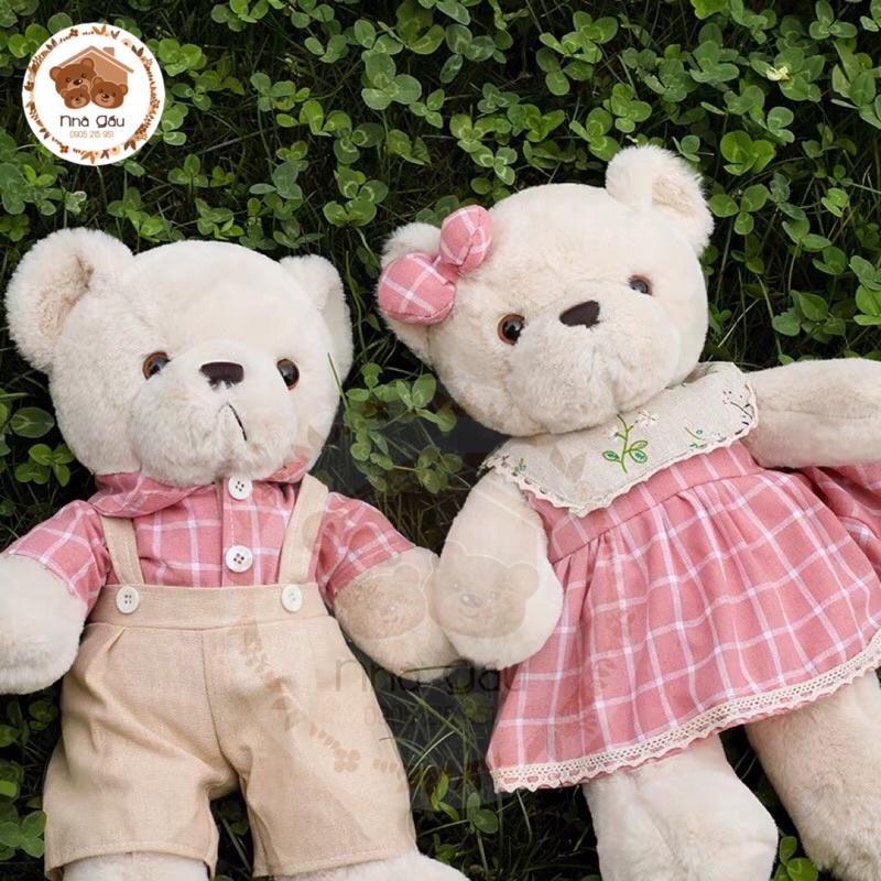 Gấu bông Teddy cặp caro cao cấp 40cm