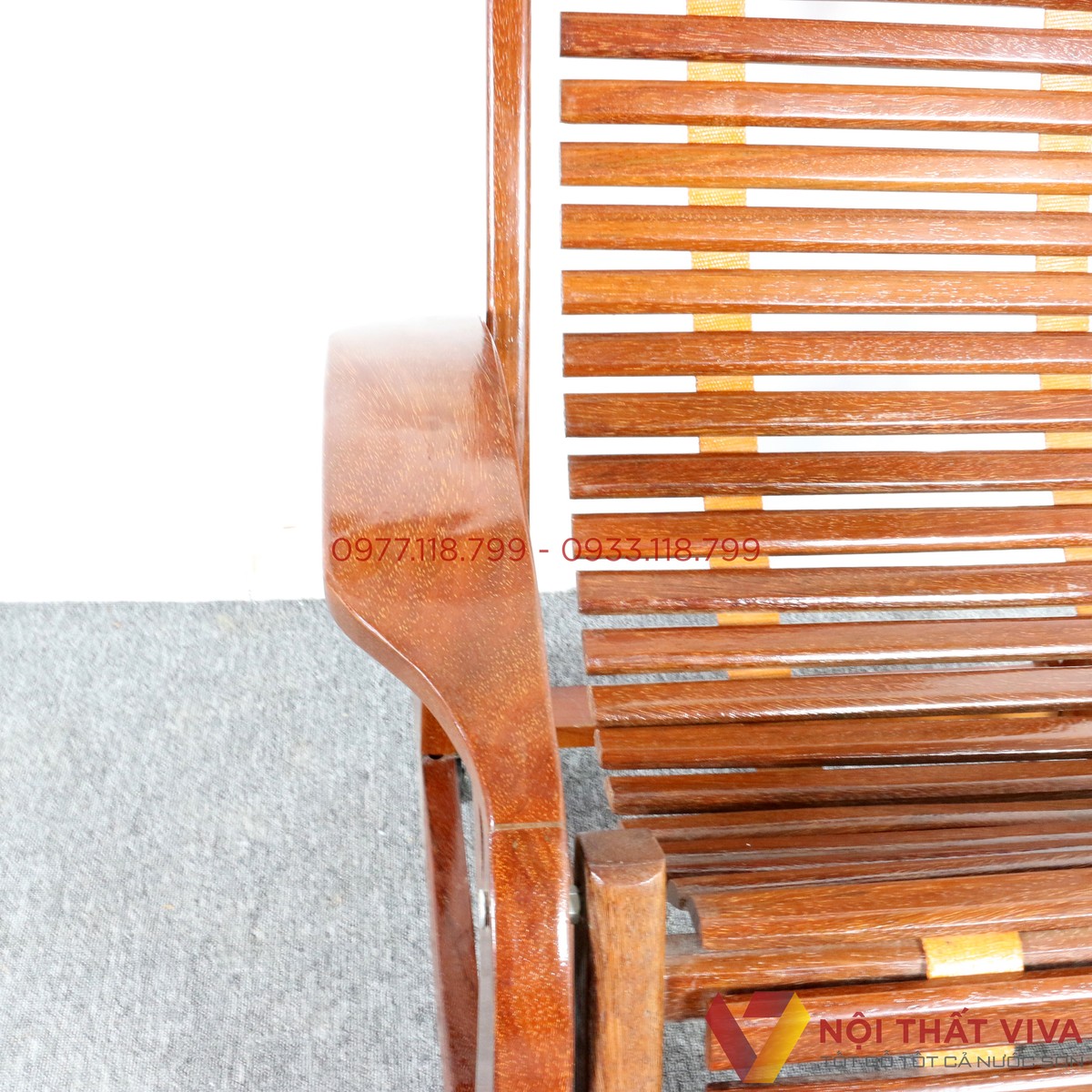 Ghế Nằm Thư Giãn Gỗ Nghiến Màu Nâu Đẹp Giá Rẻ