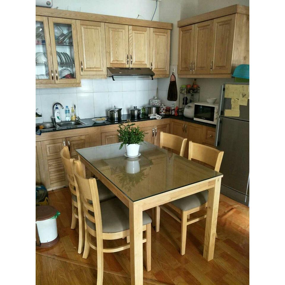 Bộ bàn ăn cabin tự nhiên 1m2 + 4 ghế cabin  Thương hiệu Nội Thất Bình Long