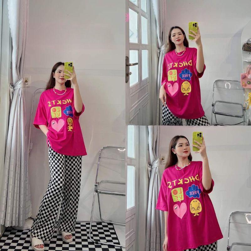 Đồ bộ nữ quần ống suông nữ cạp cao bigsize ESHOP quần thun gân len tăm cotton form rộng tay lửng co giãn đẹp DB36