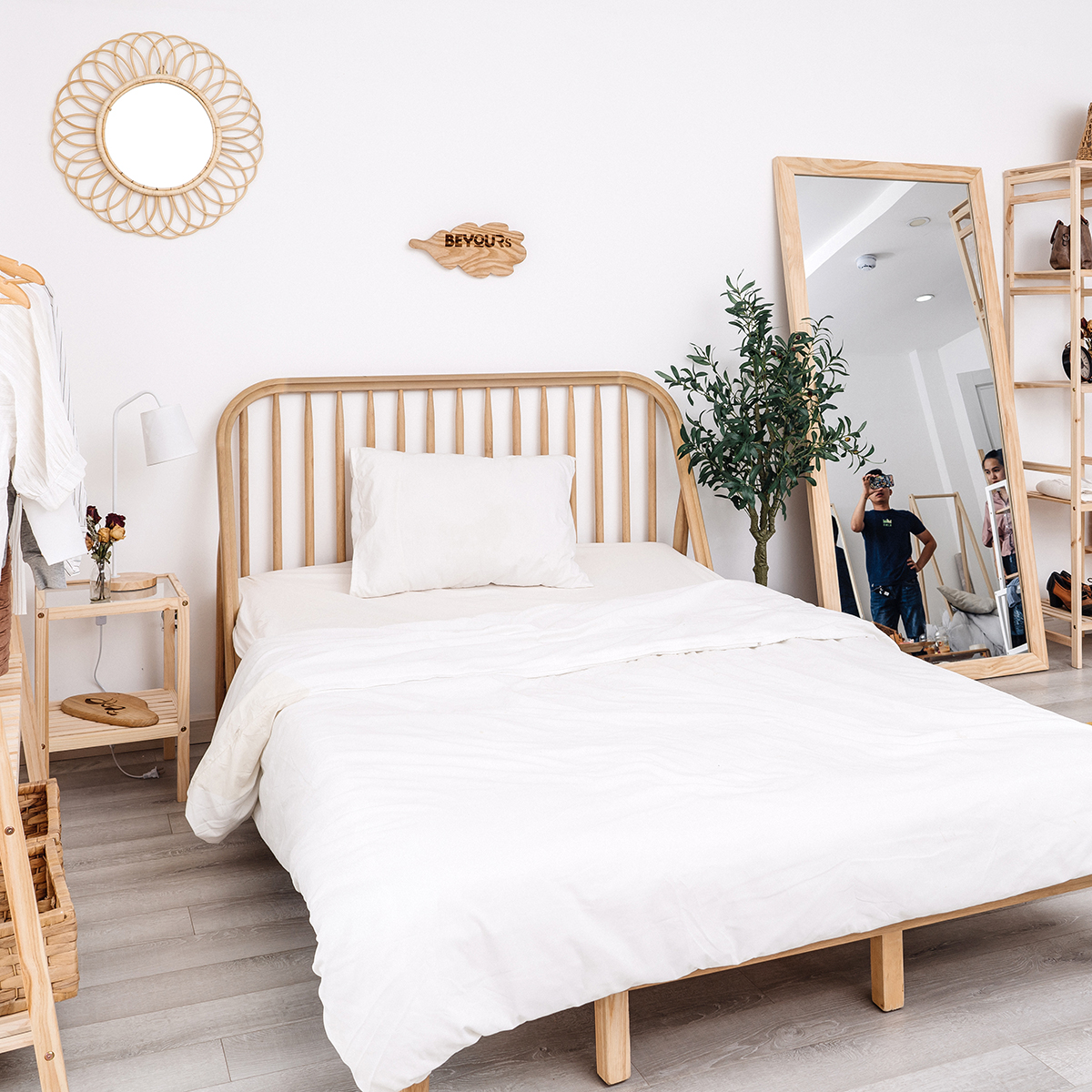 Giường Ngủ Belux Bed Gỗ Tự Nhiên Nội Thất Kiểu Hàn BEYOURs