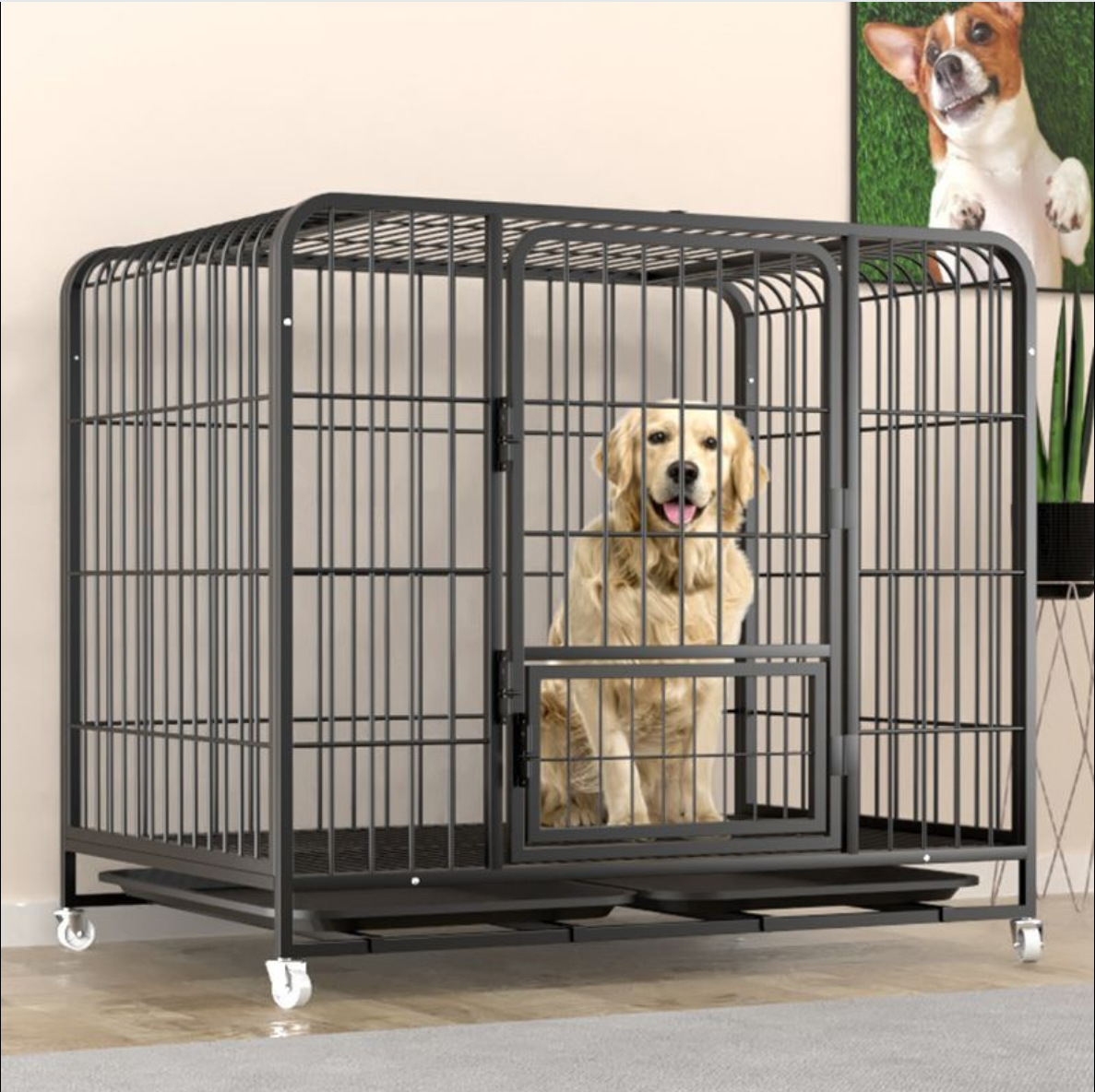 Chuồng Chó Nan Ống Cao Cấp Sơn Tĩnh Điện Size 90cm Dành Cho Thú Cưng Lớn, Chó, Mèo Lớn
