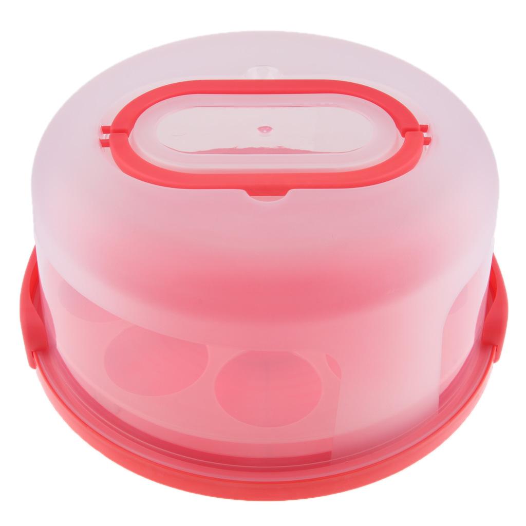 Portable Cake Cupcake Carrier Latching Cake Server Plastic Storage Box Tray