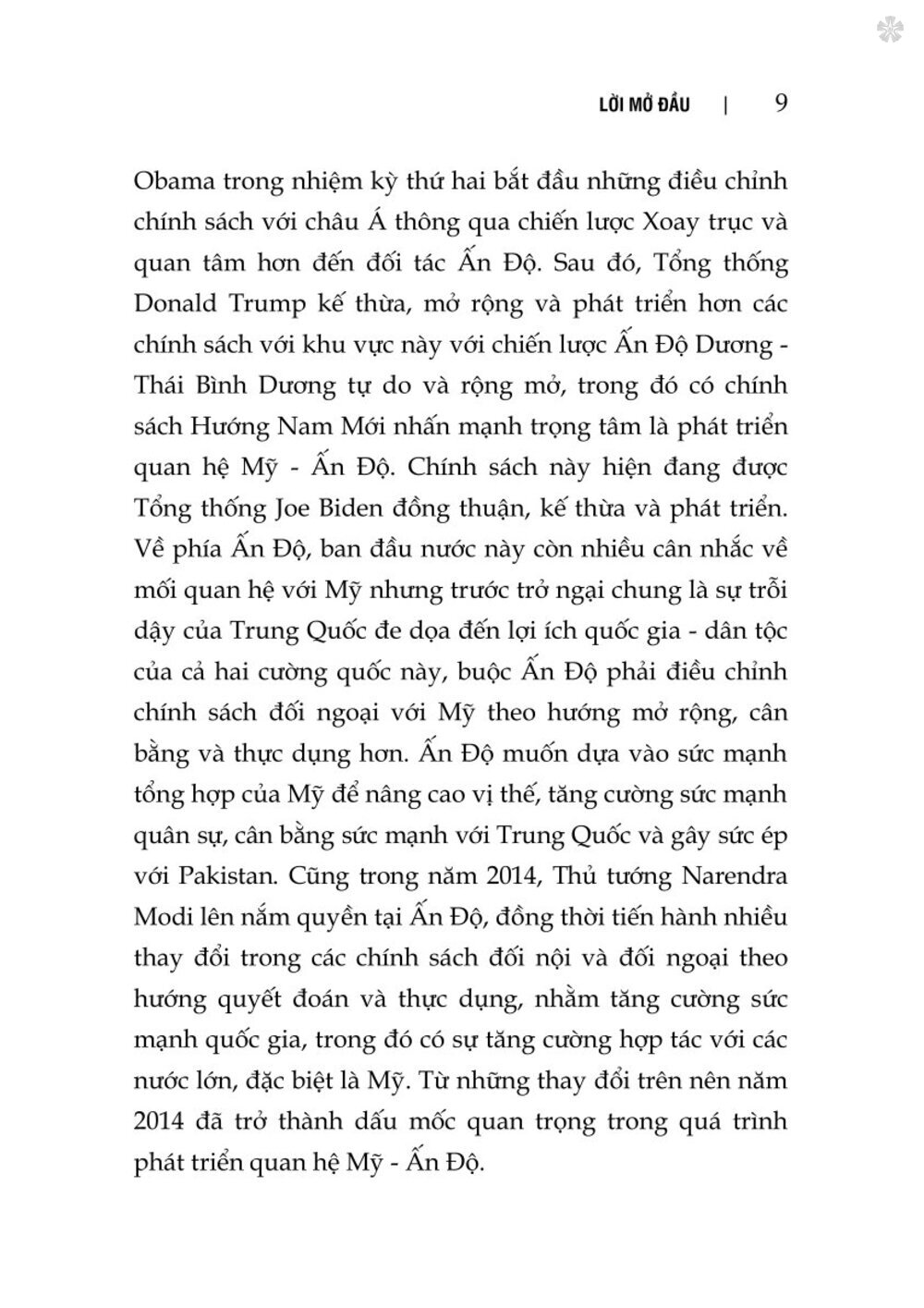 Quan hệ Mỹ - Ấn Độ trong không gian chiến lược Ấn Độ Dương - Thái Bình Dương - bản in 2024