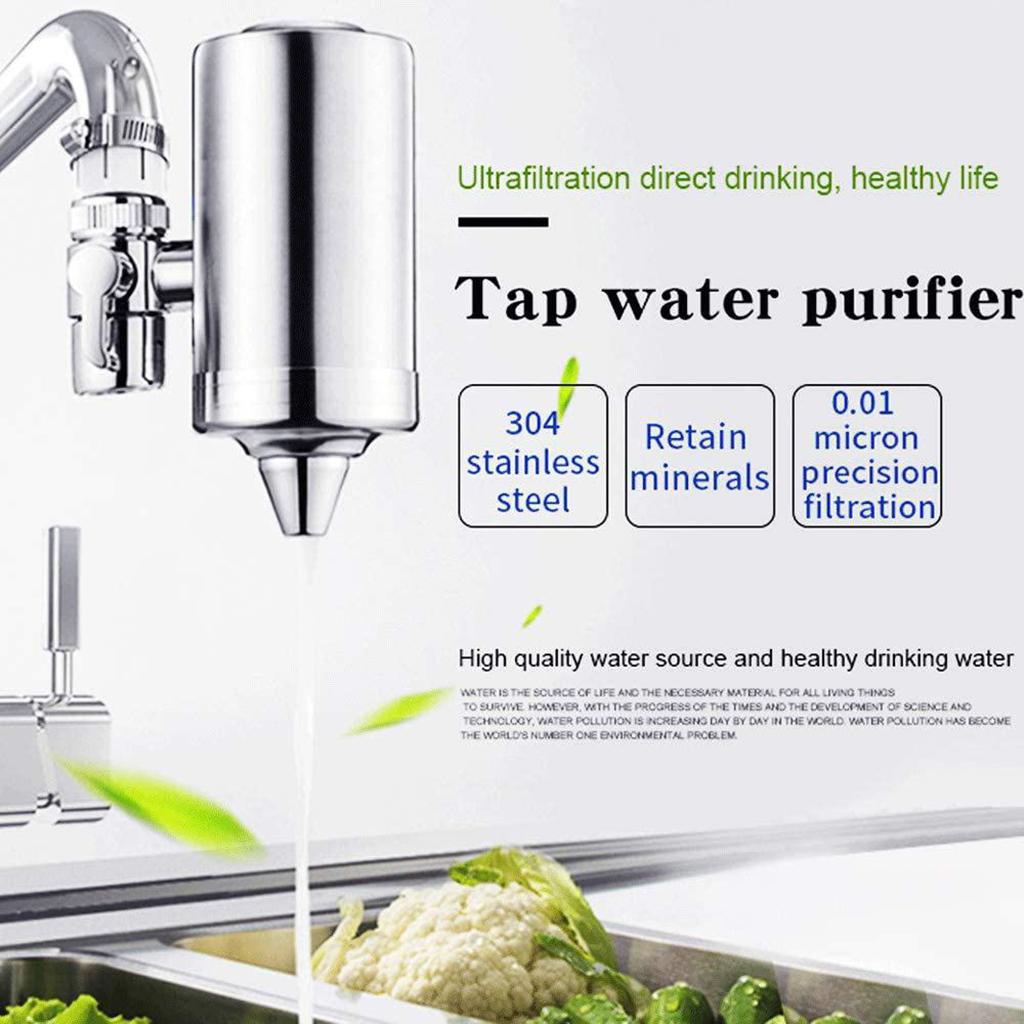 1pc Faucet Water Filter Diatom+Ceramic Filter Water Purifier High Water Flow