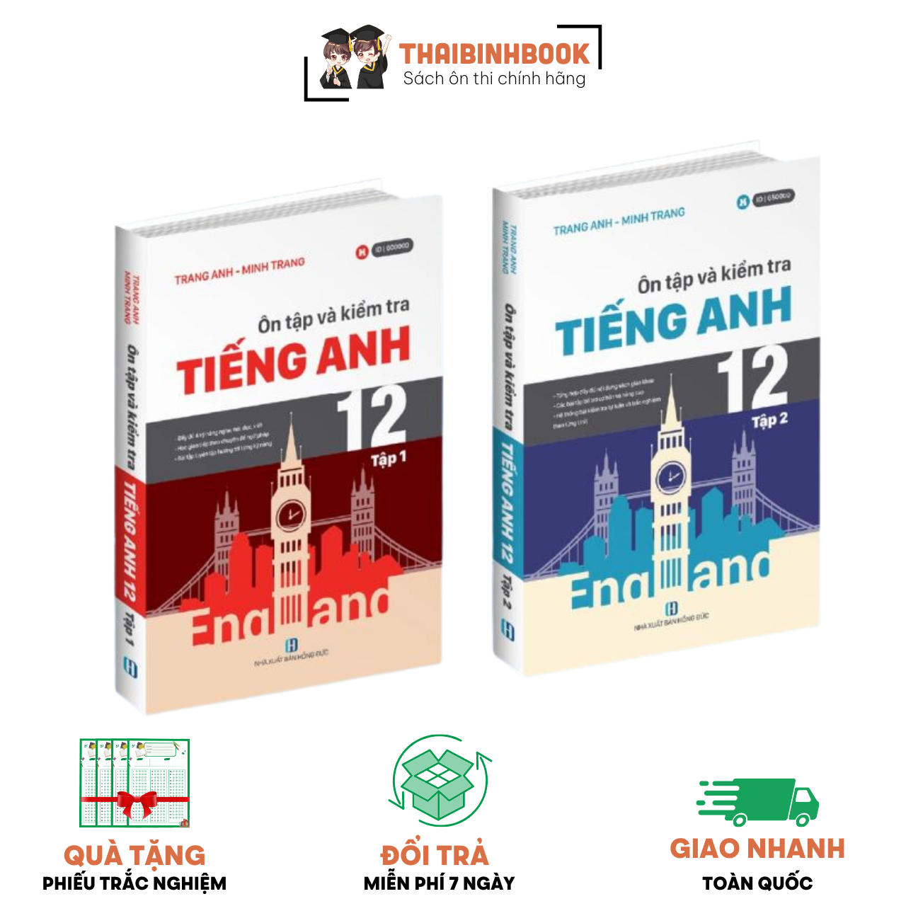 Combo Sách Cô Trang Anh Lớp 12: Ôn Tập Và Kiểm Tra Tiếng Anh Tập 1 + Tập 2