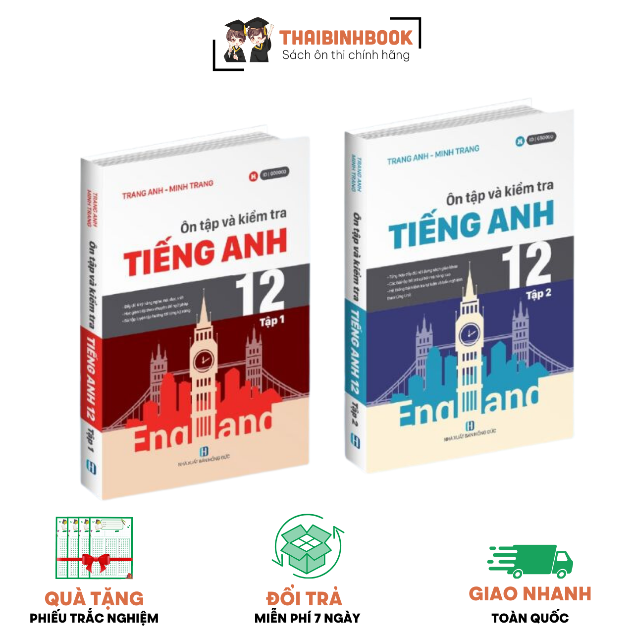 Combo Sách Cô Trang Anh Lớp 12: Ôn Tập Và Kiểm Tra Tiếng Anh Tập 1 + Tập 2 