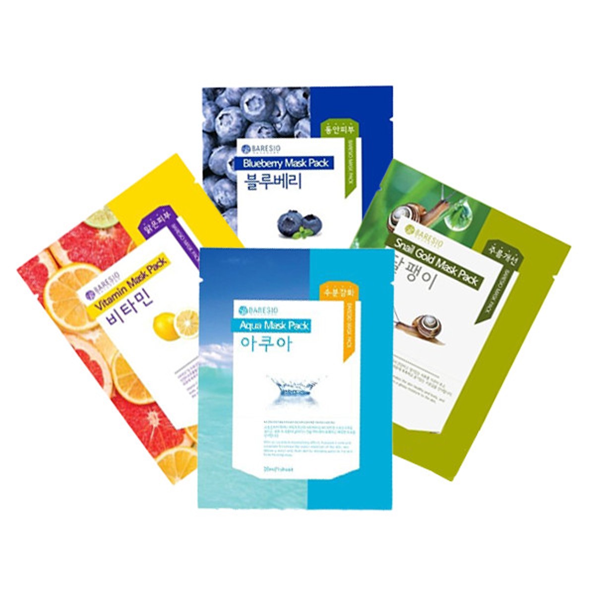 Combo 8 miếng mặt nạ dưỡng da Baresio Mask Pack