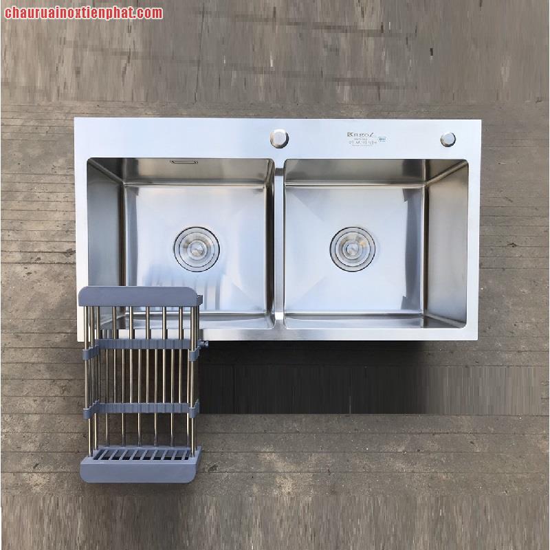 Chậu Rửa Bát 2 Hố Cân Có Cài Dao Thớt H8245 Cân CD