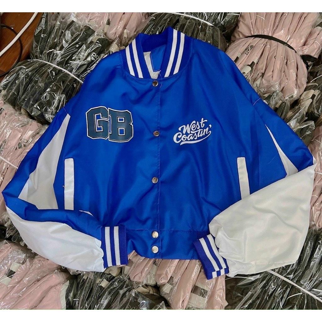 Áo khoác dù nữ bomber gió Ulzzang 2 Lớp cánh dơi form rộng In Chữ GB SENAVA