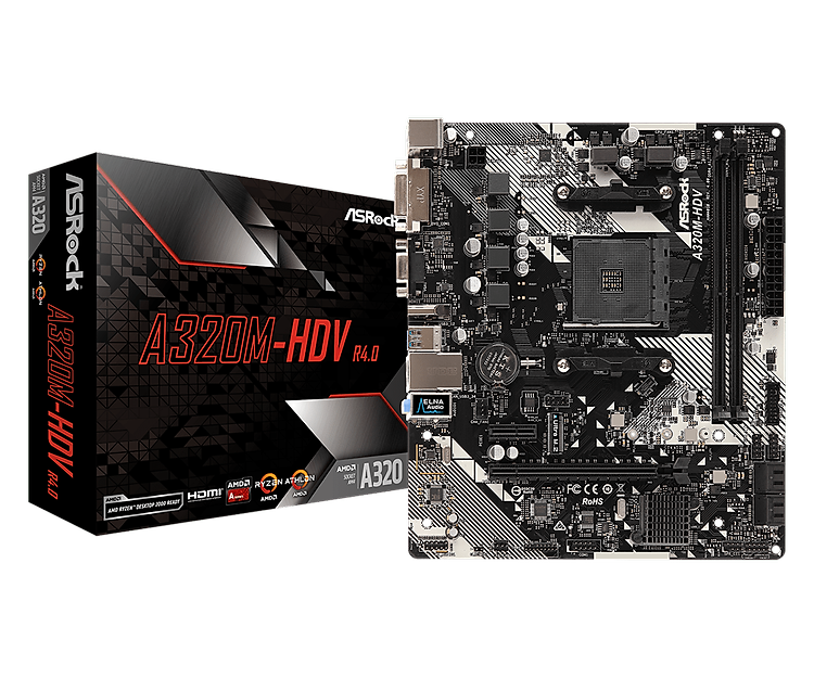 Bo Mạch Chủ - Mainboard Asrock A320M-HDV r4.0 (AMD) - Hàng Chính Hãng