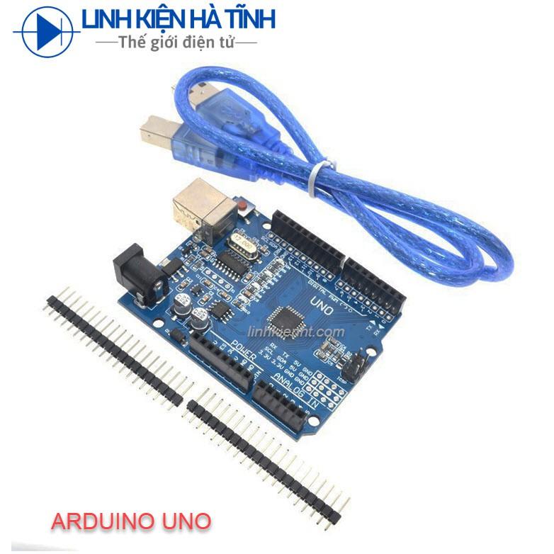 Kit Arduino Uno R3 Chíp CH340G Dán -Tặng Dây Kết Nối