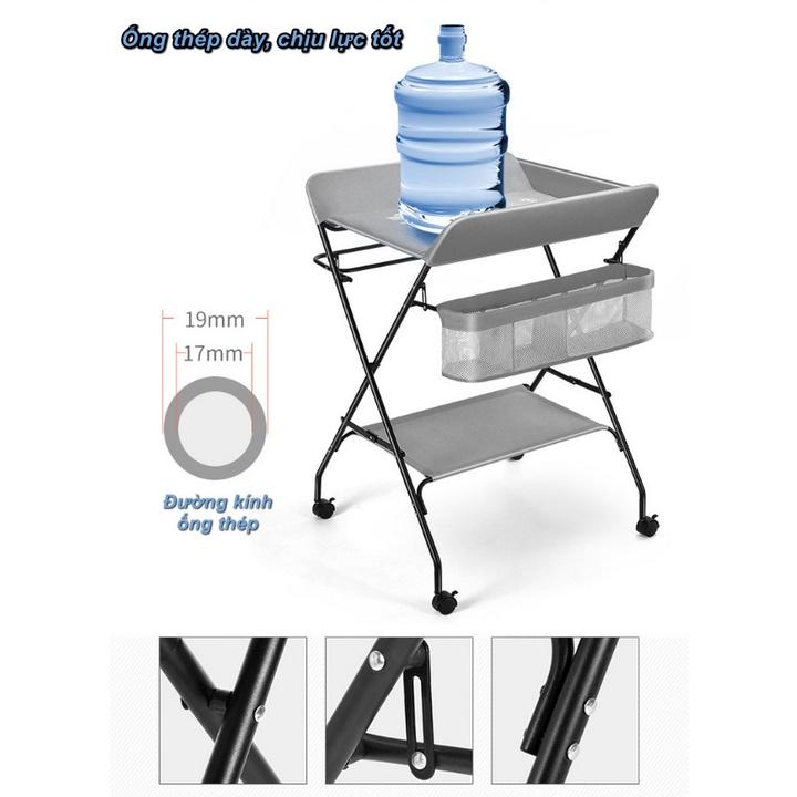 Bàn Thay Tã Chăm Sóc Bé Xếp Gọn Castle Baby Full