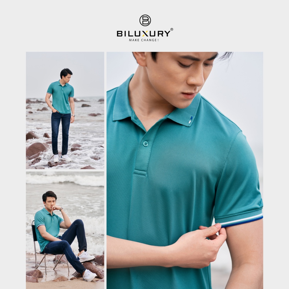 Áo thun polo nam cổ bẻ  Hàng Cao Cấp Chính Hãng Biman by Biluxury sợi vải dệt thoáng mát thiết kế chuẩn phom trẻ trung nhiều màu sắc 5APCB008