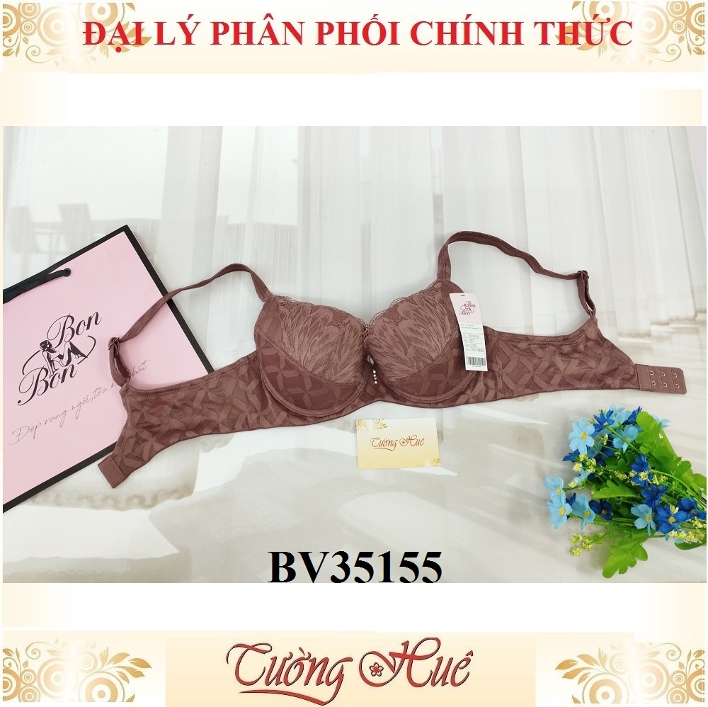 Áo lót nữ Bon Bon BV35155 ren thêu vừa lưng chữ U.