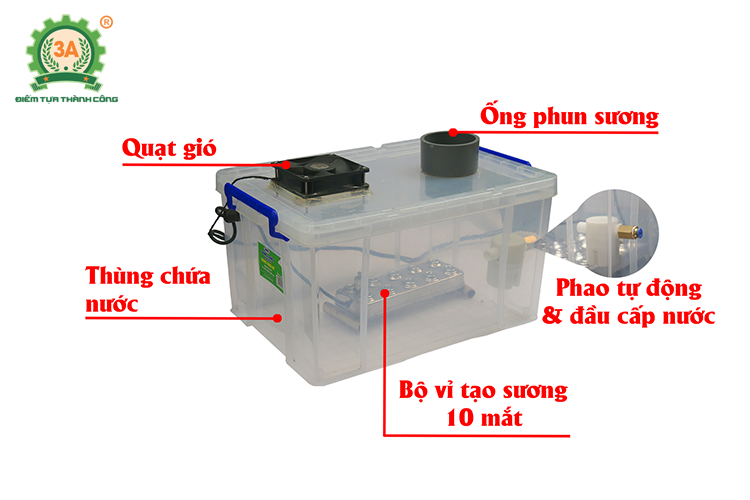 Máy tạo ẩm nhà nấm đông trùng hạ thảo 3A260W - Hàng Chính Hãng