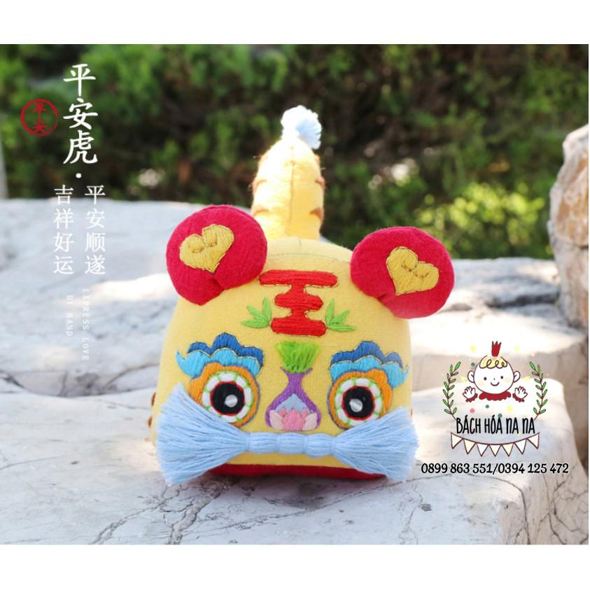 Túi thêu DIY tự làm BỘ KIT TỰ THÊU TÚI THƠM NGŨ HỔ PHÁT TÀI - Nana Shop Handmade