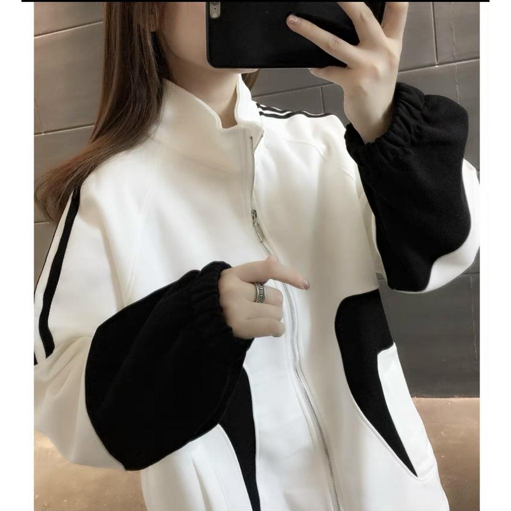 Áo Khoác Hoodie Nữ Cổ Cao Phối Màu Nổi Thời Trang Sành Điệu chất mịn mềm UTT74