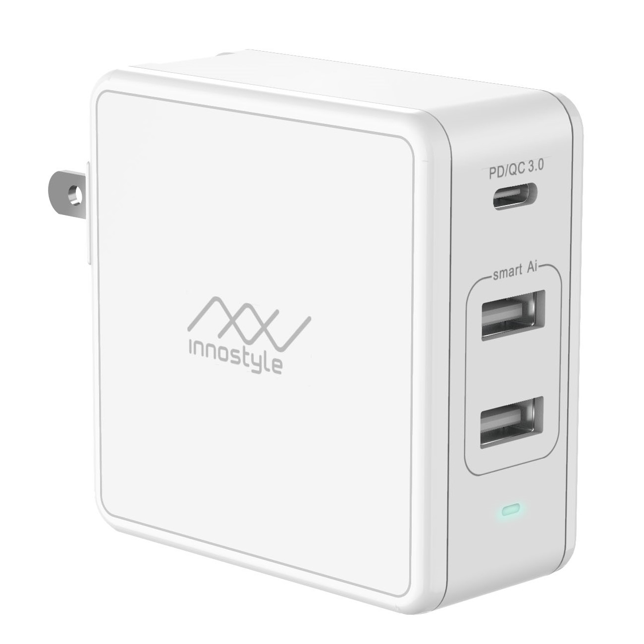 Adapter Sạc 3 Cổng Cho Macbook Innostyle Gomax Plus 73W Tích Hợp USB Type-C Hỗ Trợ Sạc Nhanh PD Power Delivery - Hàng Chính Hãng