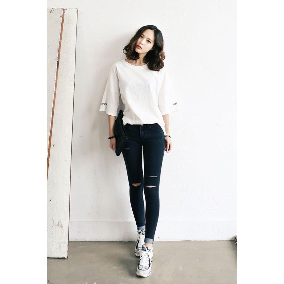 ️Quần Jeans Nữ Rách Gối 4 Đường Mới