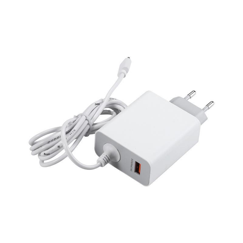 Đảm bảo chất lượng Bộ sạc tiêu chuẩn châu Âu GaN Gallium Nitride PD65W với chứng nhận phân phối thông minh đa giao thức cổng Type-c+USB-A