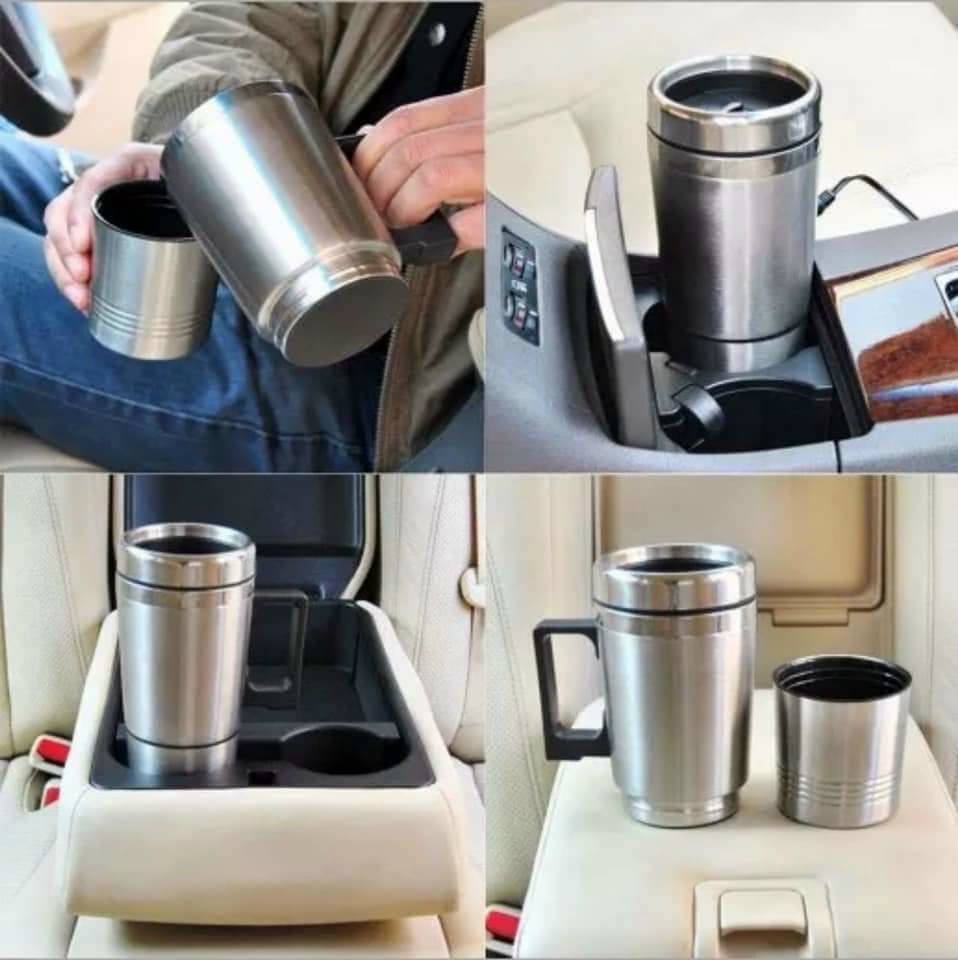 Bình đun nước nóng 12V - 24V cốc giữ nhiệt cắm tẩu xe ô tô 300ml tiện dụng