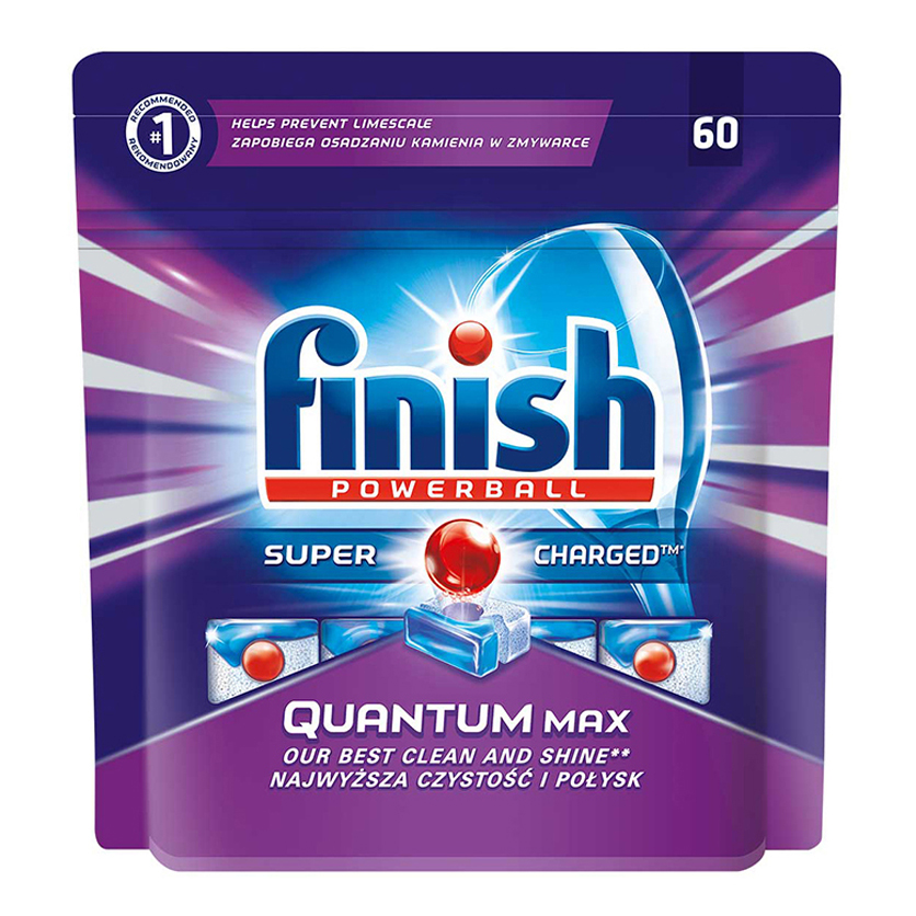 Túi 60 viên rửa chén Finish Quantum Dishwasher Tablets PTT025459 - viên rửa bát finish 60V hương táo nhập khẩu ba lan