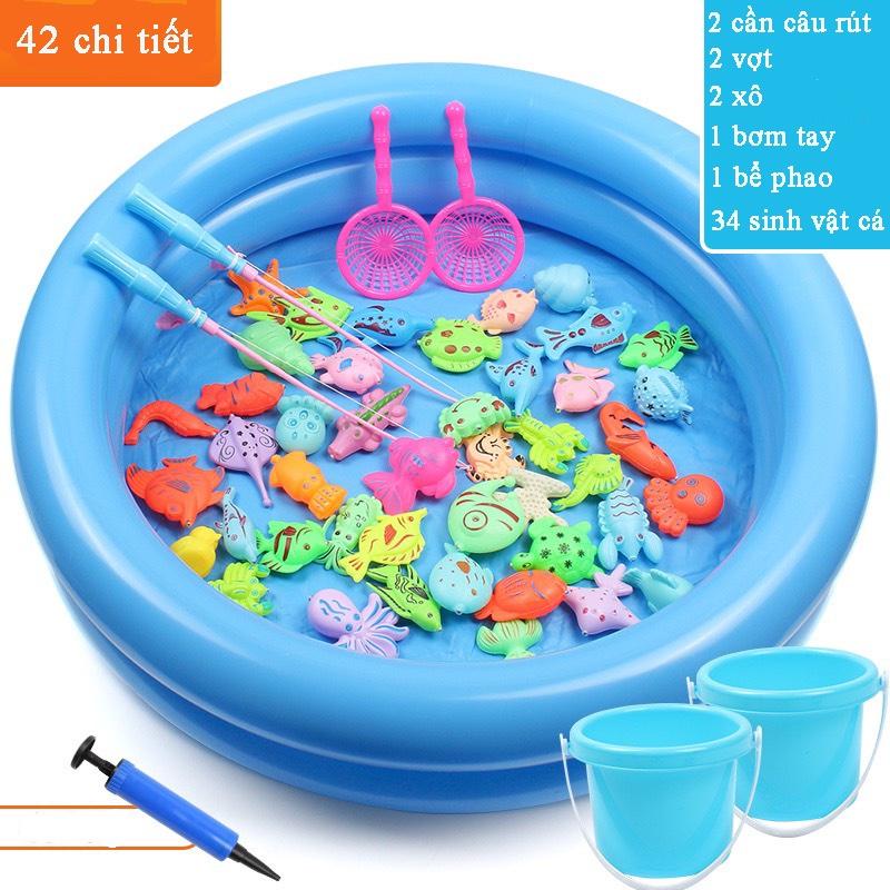Bộ câu cá phao Fishing Little Expert- 42 chi tiết có gắn nam châm bao gồm cần câu và bể phao 2 tầng