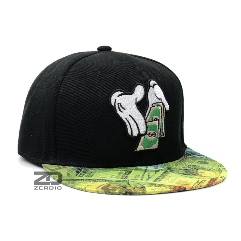 Nón hiphop, Mũ Snapback nam cao cấp Hands and Money SN58 họa tiết cá tính