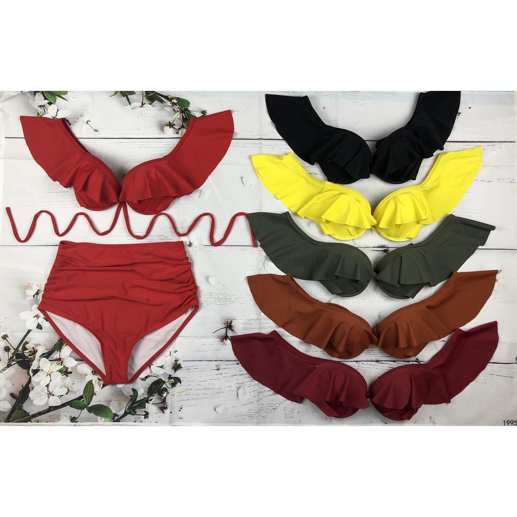 Bikini # Đồ bơi # Đồ đi biển hai mảnh cánh tiên cạp cao HM-034