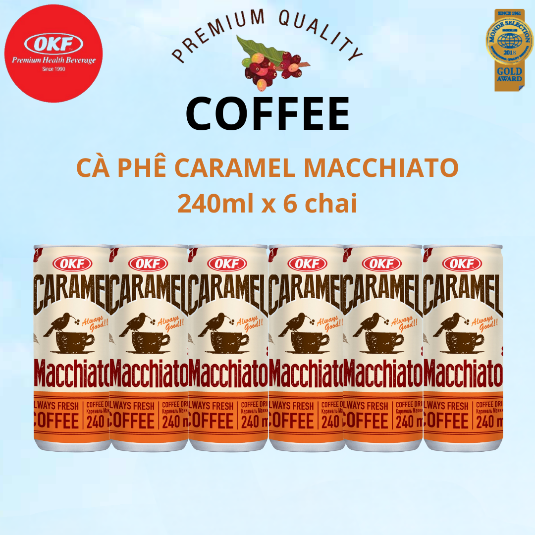 Cà phê Caramel Macchiato  OKF Hàn Quốc 240ml x 6 chai