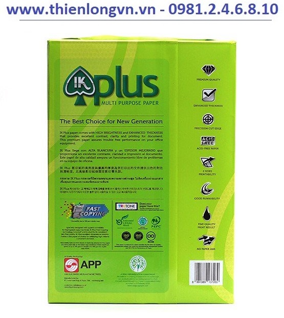 Giấy IK Plus khổ A4 định lượng 70 gsm