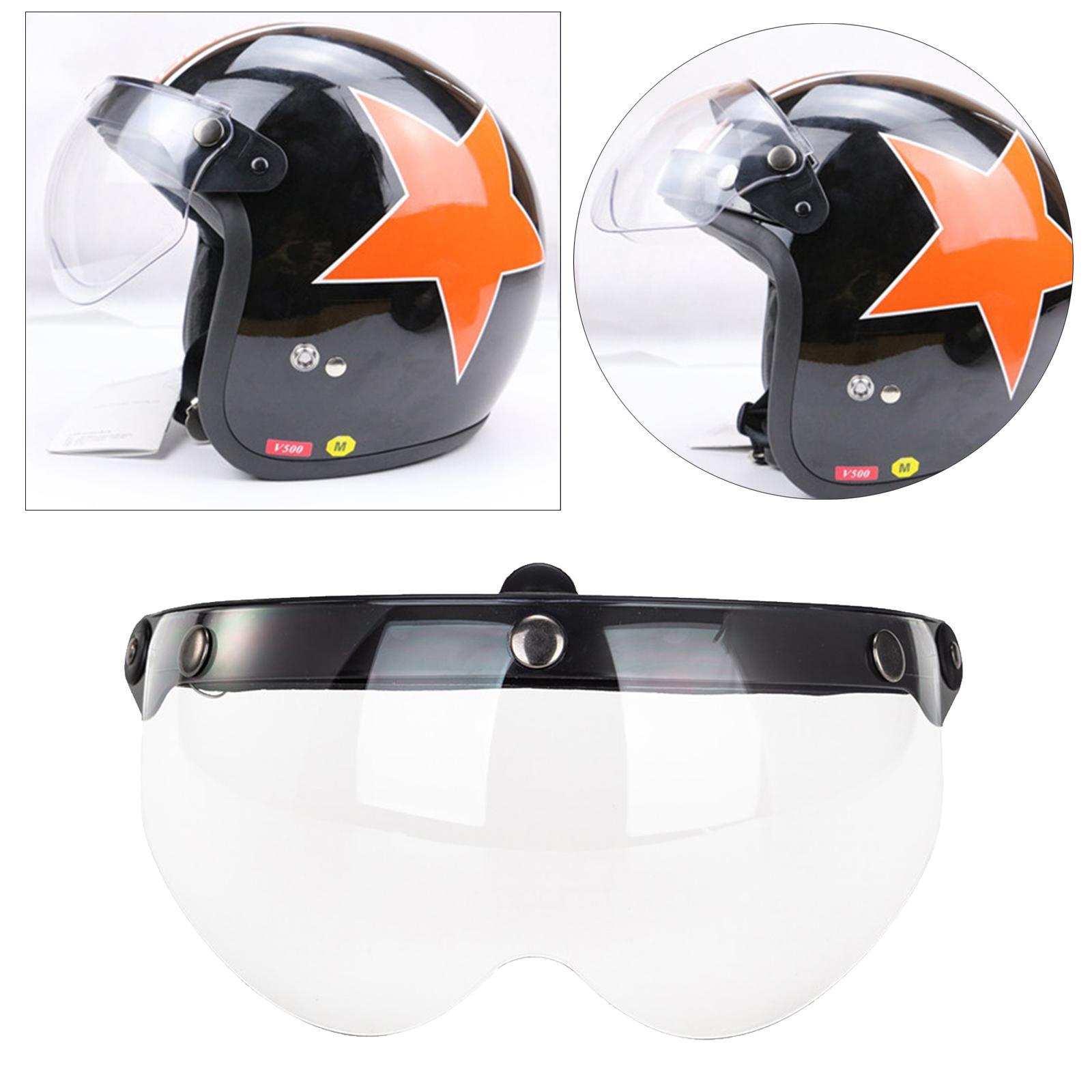 Down Visor Lens Replace for 3 Button Motorcycle Helmets Open Face Clear