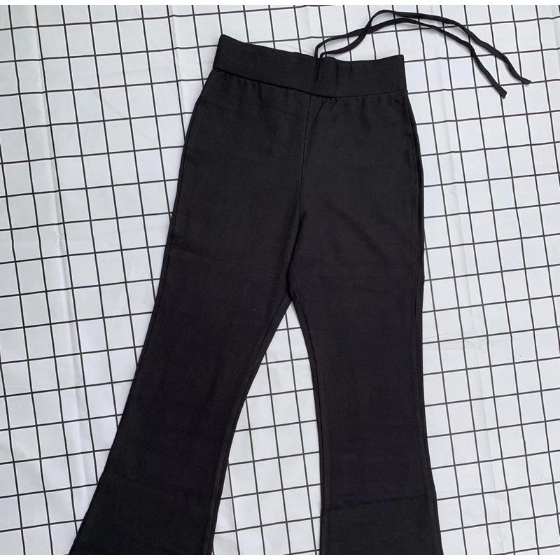Quần ống loe che khuyết điểm đùi to, kéo dáng, nâng mông chất cotton lạnh L1