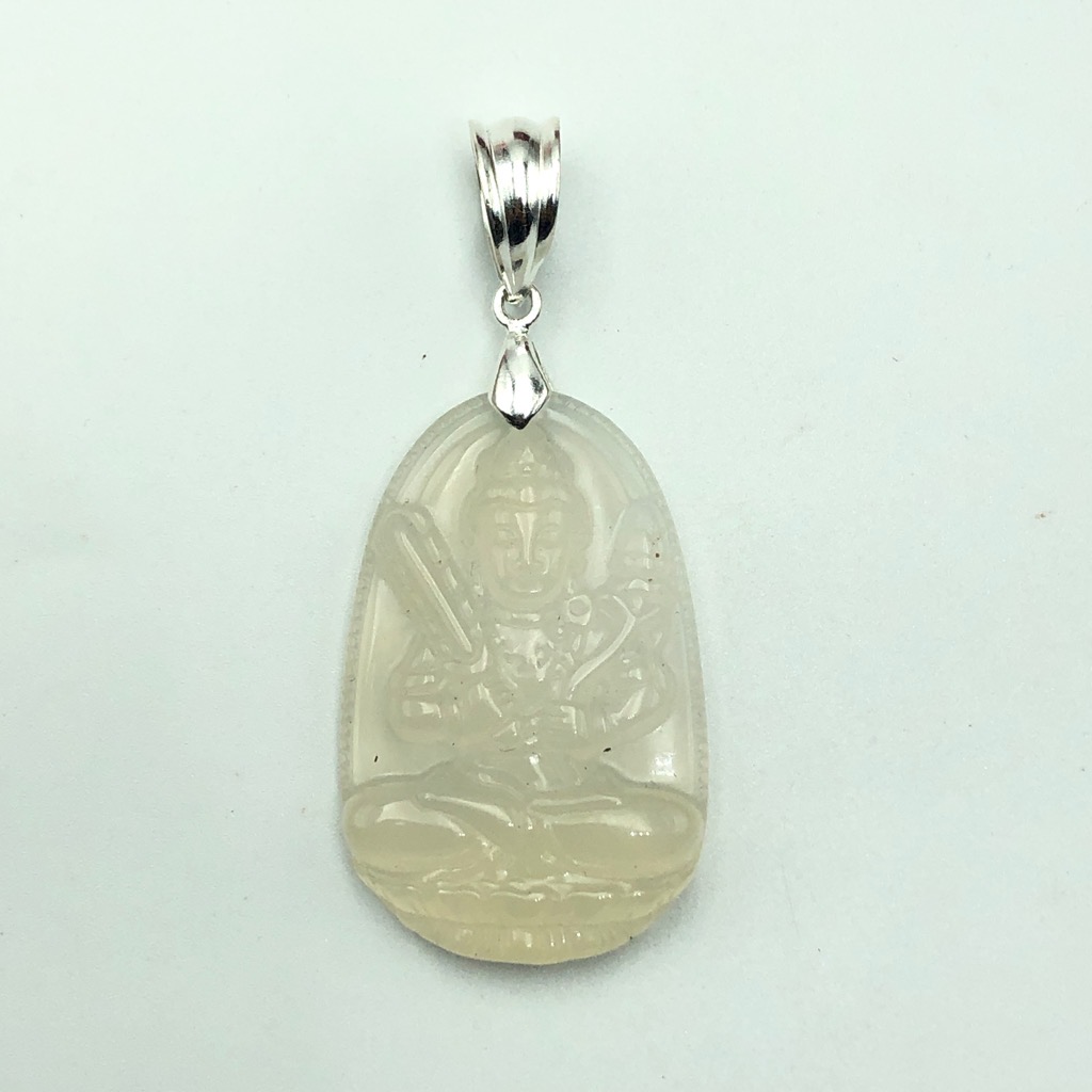 Mặt Dây Chuyền Nam, Nữ Mặt Phật Hư Không Tạng Bồ Tát - Phật Hộ Mệnh Tuổi Sửu-Dần Bạc Hiểu Minh MDN474