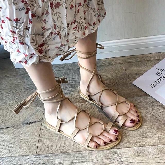 Giày sandal xỏ ngón đan đây tròn mới CBT