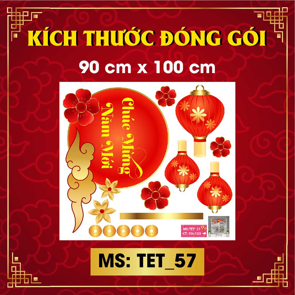 Decal trang trí tết combo số 13