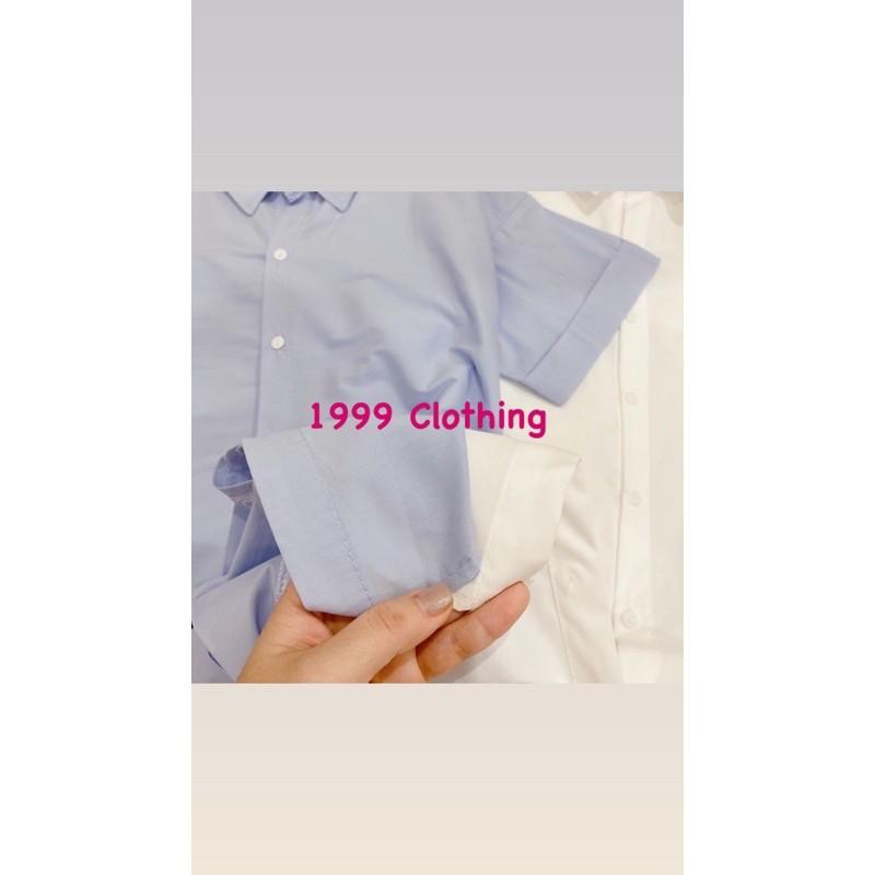 Váy - sơmi cổ đức dáng suông rộng tay lỡ về 2 màu siêu xinh trắng và xanh ️️️