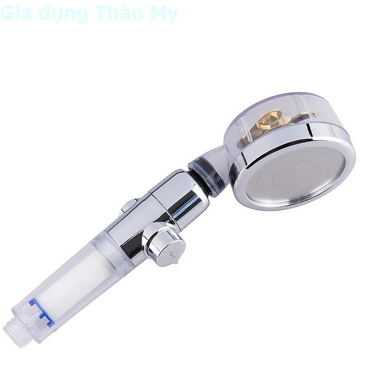 Đầu Vòi Hoa Sen Tăng Áp, Vòi Sen Tăng Áp Cao Cấp, Có Cánh Quạt, Có Lõi Lọc- Hàng Chính Hãng
