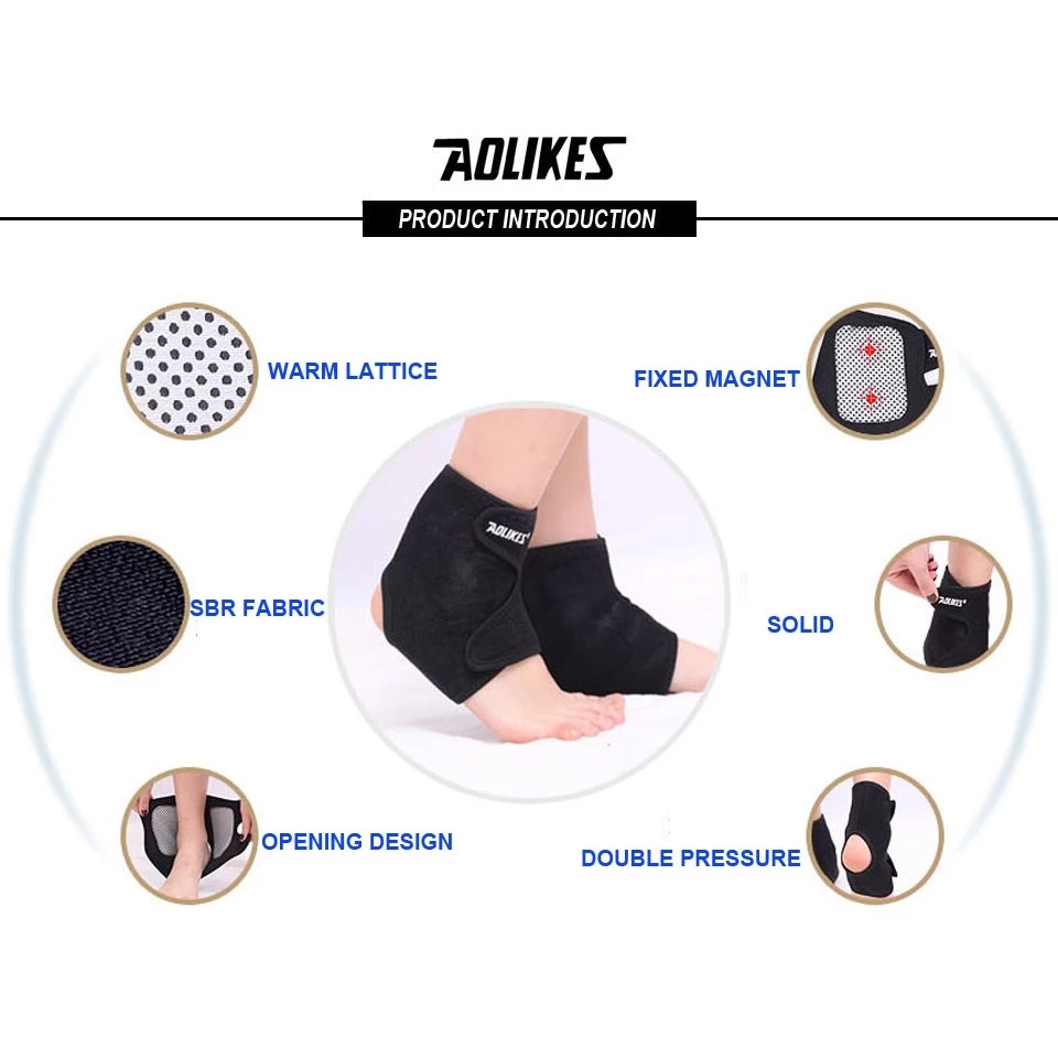 Bộ đai bảo vệ mắt cá chân AOLIKES A-1050 thiết kế đá tự nóng trị liệu phục hồi sau chấn thương Magnet ankle protection
