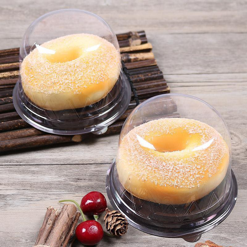 100 Hộp F057 nắp bầu đựng bánh donut, bánh mì bơ tỏi, trung thu đài loan F057