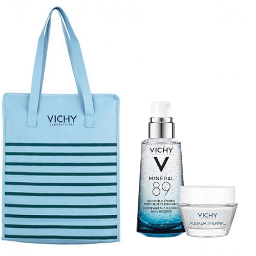 Dưỡng Chất Khoáng Cô Đặc Vichy Mineral 89 (50ml) + Tặng Kèm Aqualia Gel (15ml) + Túi Tote Vichy Cao Cấp