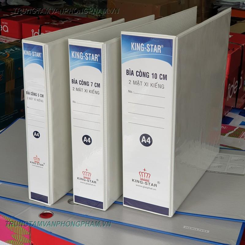 COMBO 5 CÁI Bìa 2 còng 3 còng 4 còng lồng kiếng 2 mặt xi A4 Giai Phát binder King Star 5cm 7cm 10cm KINGSTAR