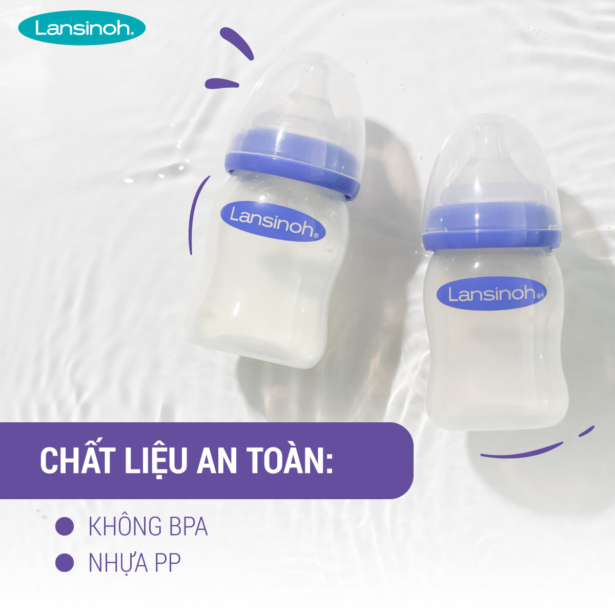 Combo 2 Bình Sữa Cổ Rộng Lansinoh 160ml +240ml