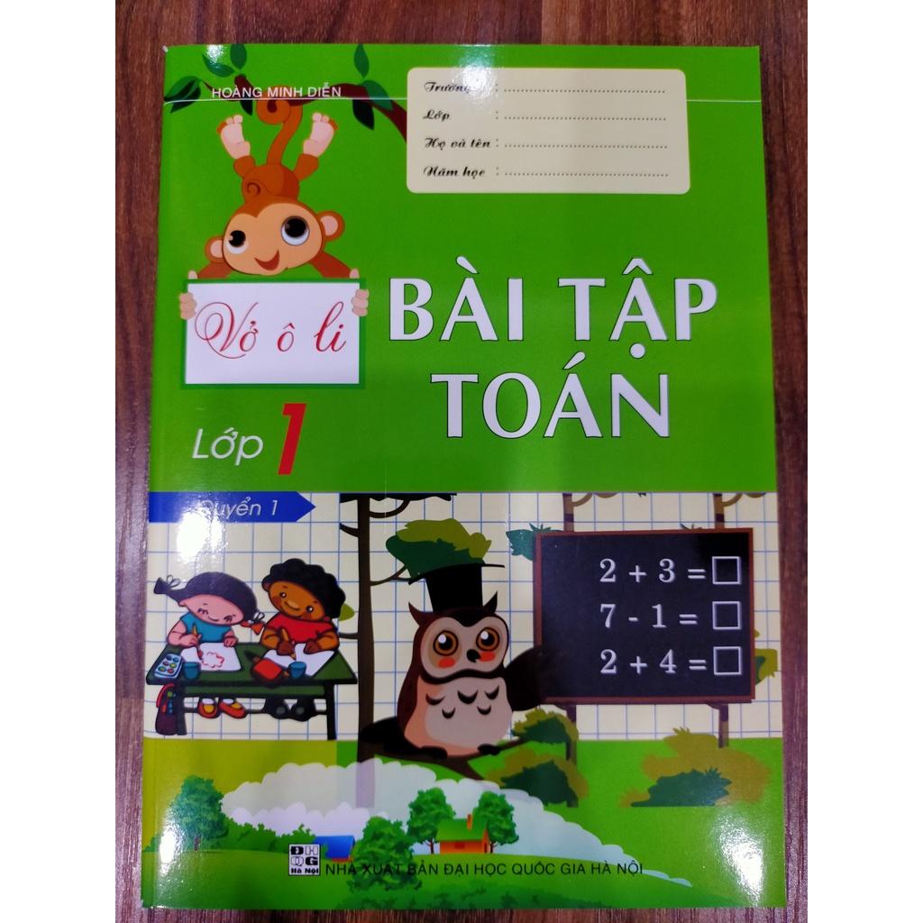 Sách - Combo Vở Ô Li Bài Tập Toán Lớp 1 Quyển 1 Và Quyển 2