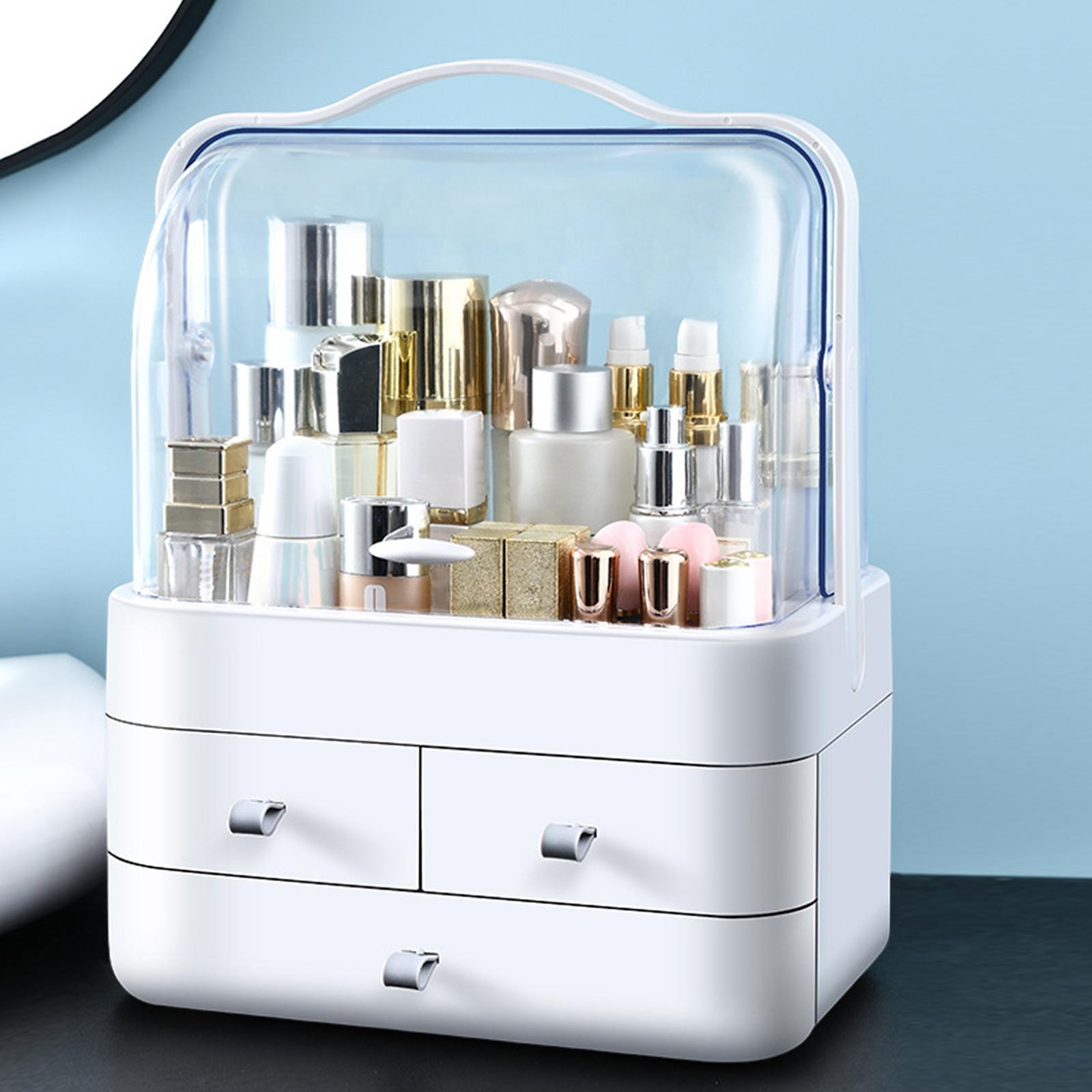 Desk Organizer with Drawer Makeup Storage Organizer Storage Drawers Case Makeup Holder Cosmetic Organiser Case for Desk Dorms Dressing Table